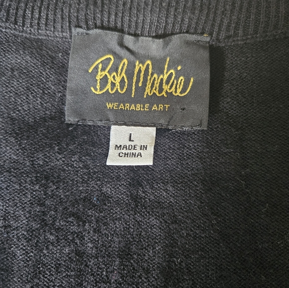 BOB Mackie Wearable Art Cardigan Sweater - Picture 2 of 3